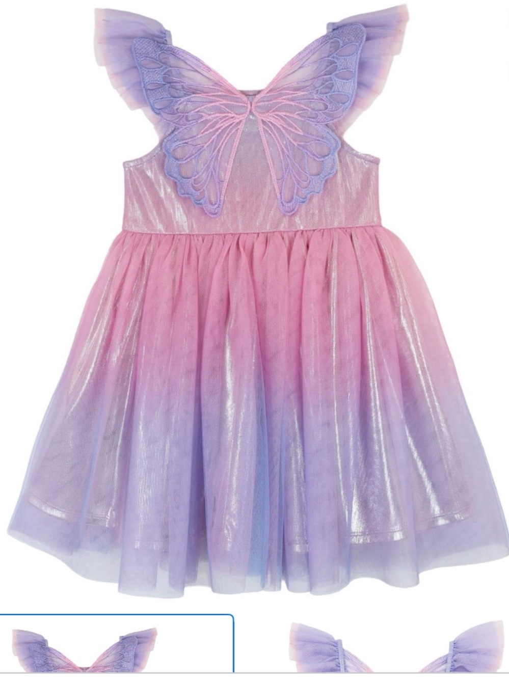 NWT Zunie Girls Ombre Tulle Dress in Pink and Lavender size 4 - Picture 3 of 4